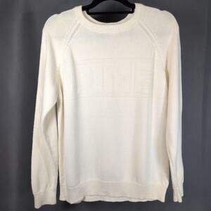 DIME MTL Monochrome Logo Knit Sweater Off-White Streetwear Skate Size Small